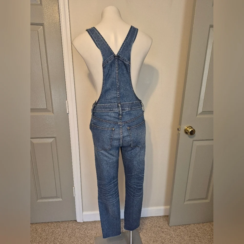 Madewell Cotton Stretch Blend Denim Skinny Jean Overalls in Jansing Wash(M)
